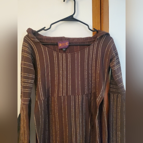 Opal Moon Designs Brown Gold Hooded Duster Layer Dress - Picture 2 of 6
